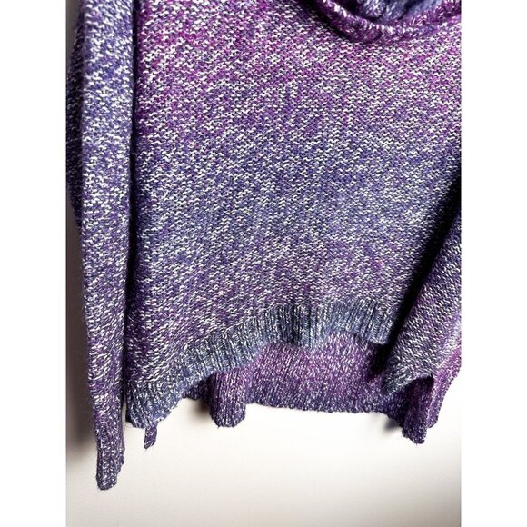 American Eagle Metallic Chunky Knit Cowl Neck Purple Oversized Womens Large - Picture 3 of 6